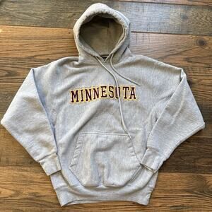 Vintage Steve & Barry’s Minnesota Golden Gophers Hoodie Gray Reverse Weave M